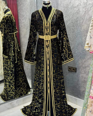 Black Moroccan Caftan Dress