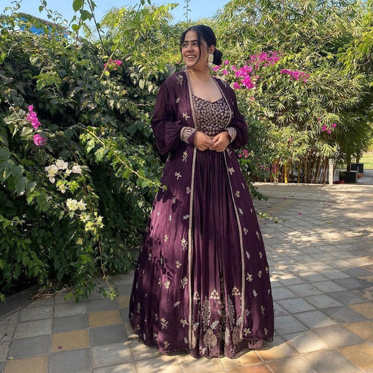 Stitched Maroon Wedding Lehenga Choli