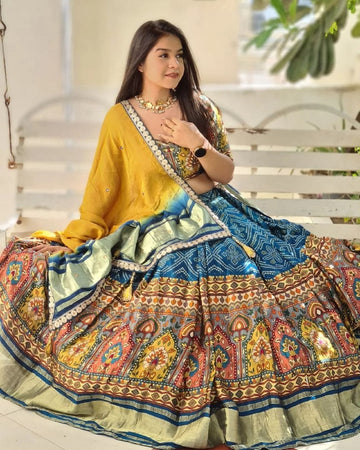 Heavy Flair Lehenga Choli | Soft Butter Silk | Real Mirror Work