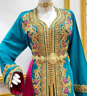 Luxury Moroccan Takchita Baby Blue Dress