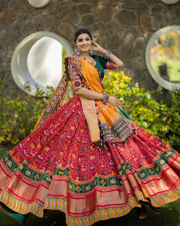 Latest Silk Multi Color Printed Lehenga Choli Design For Festival