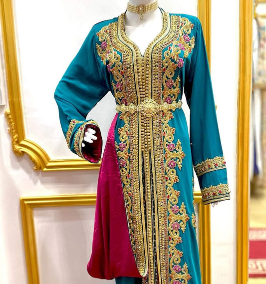 Luxury Moroccan Takchita Baby Blue Dress