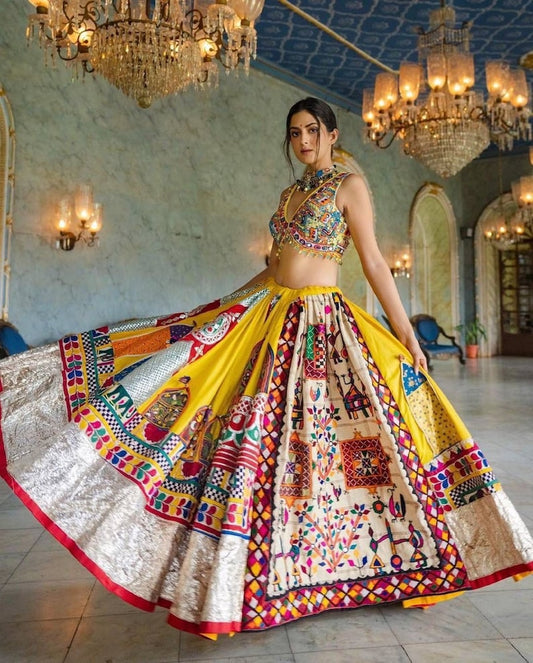 Multi Color Present Trending Heavy Flair Navratri Chaniya Choli
