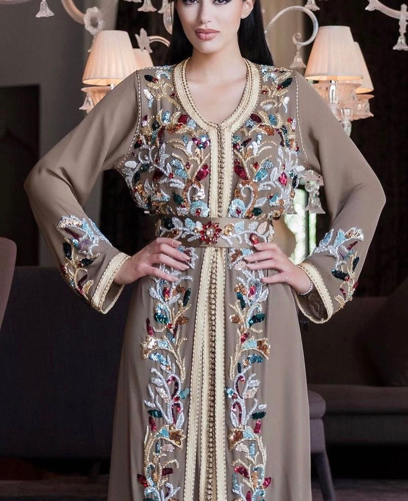 Moroccan Hand Beaded Traditional Luxurious Caftan