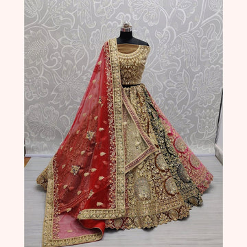 Indian Wedding Designer Bridal Velvet Lehenga Choli