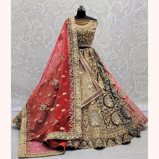 Indian Wedding Designer Bridal Velvet Lehenga Choli