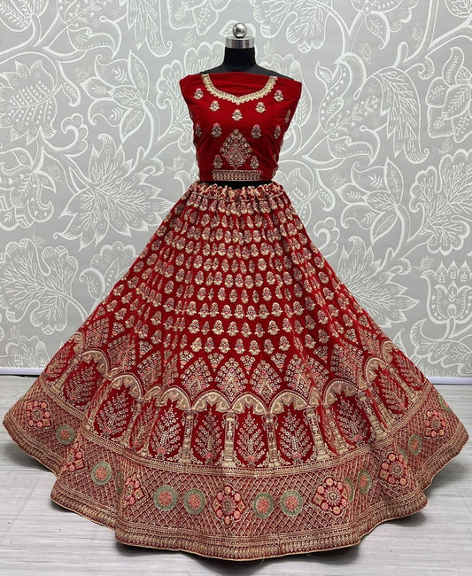 Red Bridal Wedding Palazzo Sharara Suit In Net