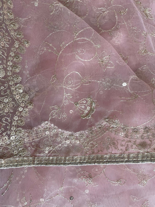 Pink Colour Net Dupattas