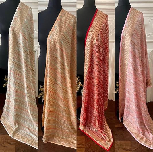 Georgette Duppatta Sequins Embroidered Border Scarf Chunni