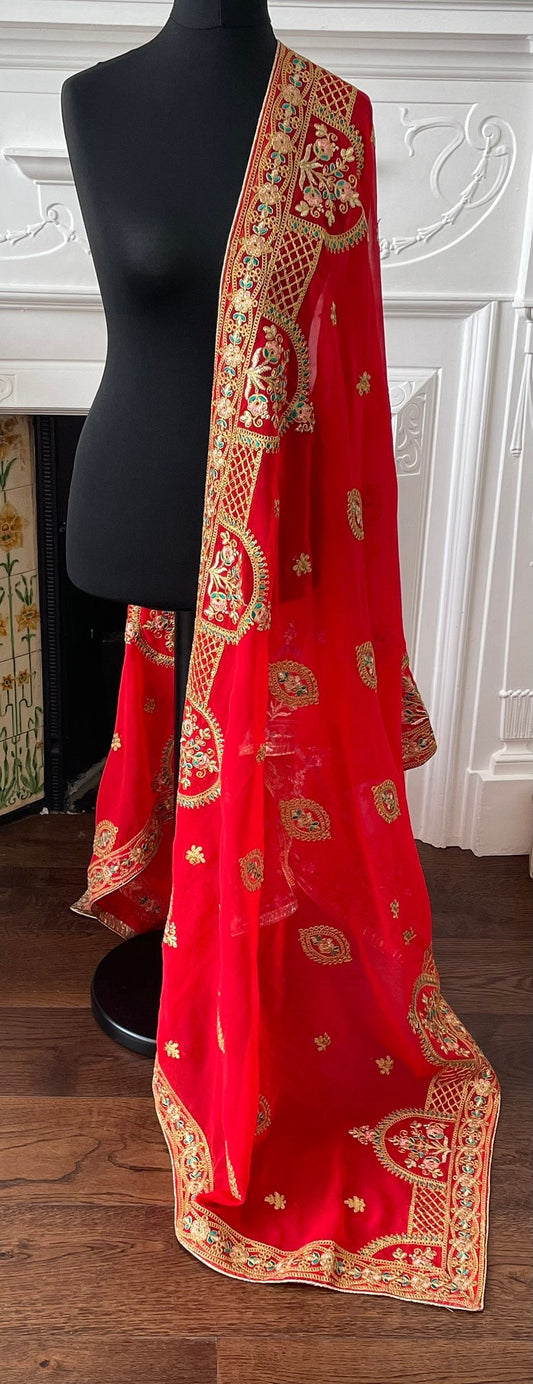 Party Wear Georgette Embroidered Dupatta