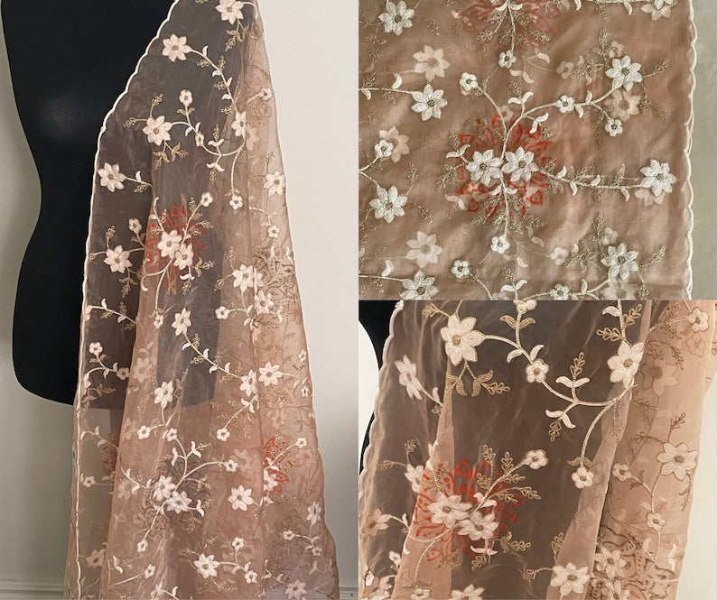 Various Designs Colour Organza Dupattas