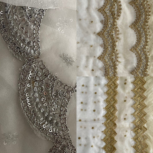 White Organza embroidered Dupatta