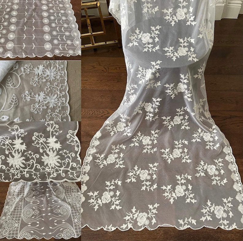 Organza White Embroidered Dupatta