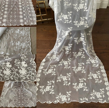 Organza White Embroidered Dupatta