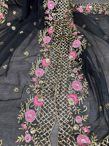 Black Net Dupatta