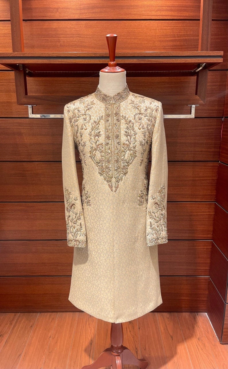 Opulent Golden Sherwani for Men