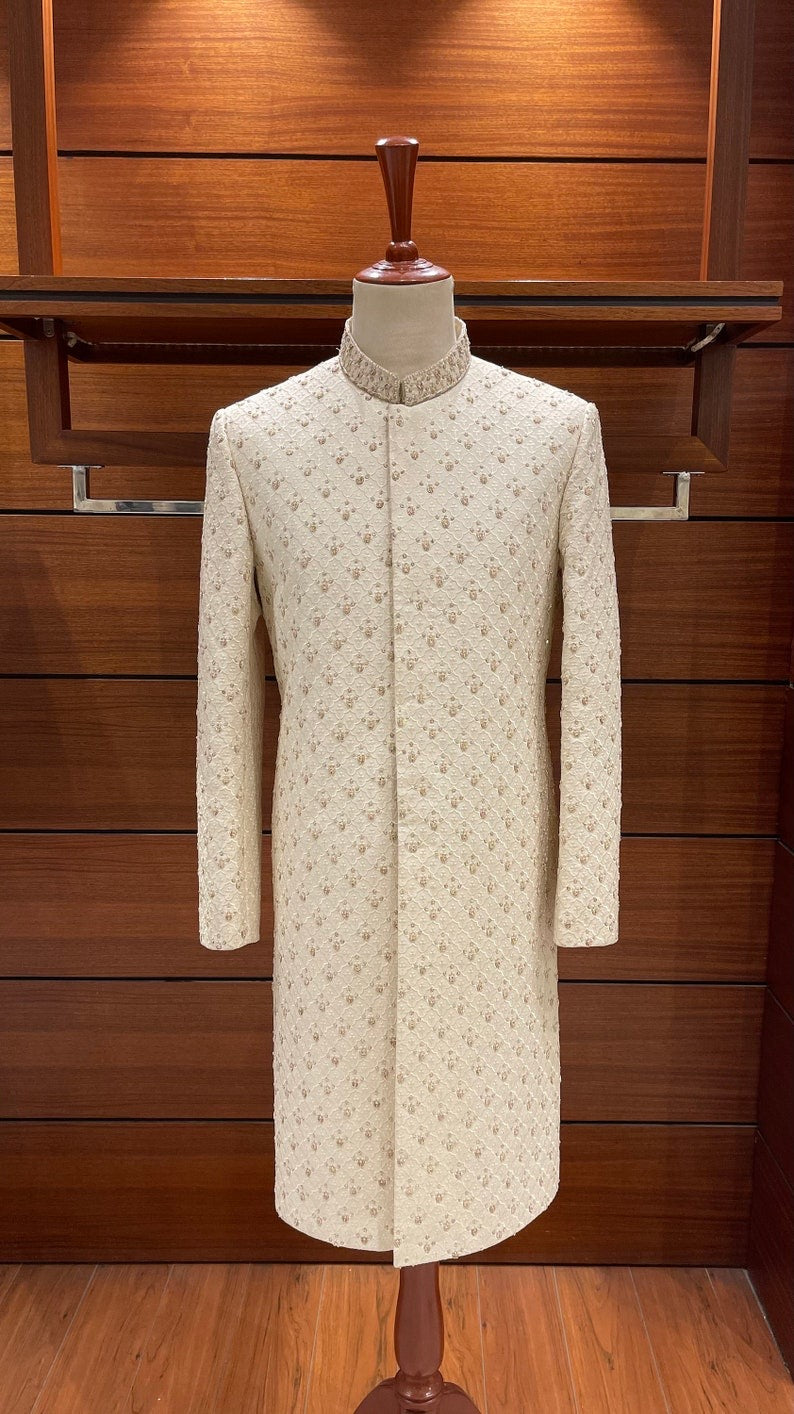 Opulent Off White Sherwani for men