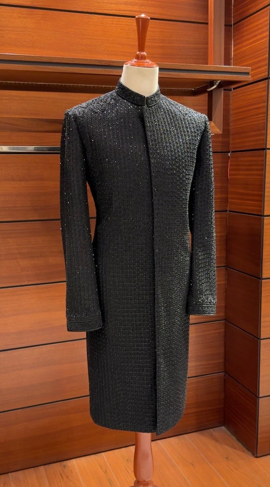 Exquisite Black Sherwani for Men