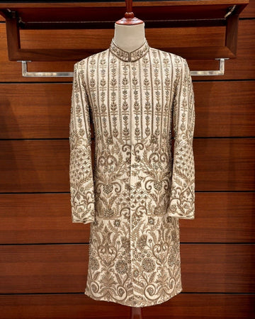 Ivory Gold Sherwani for Men