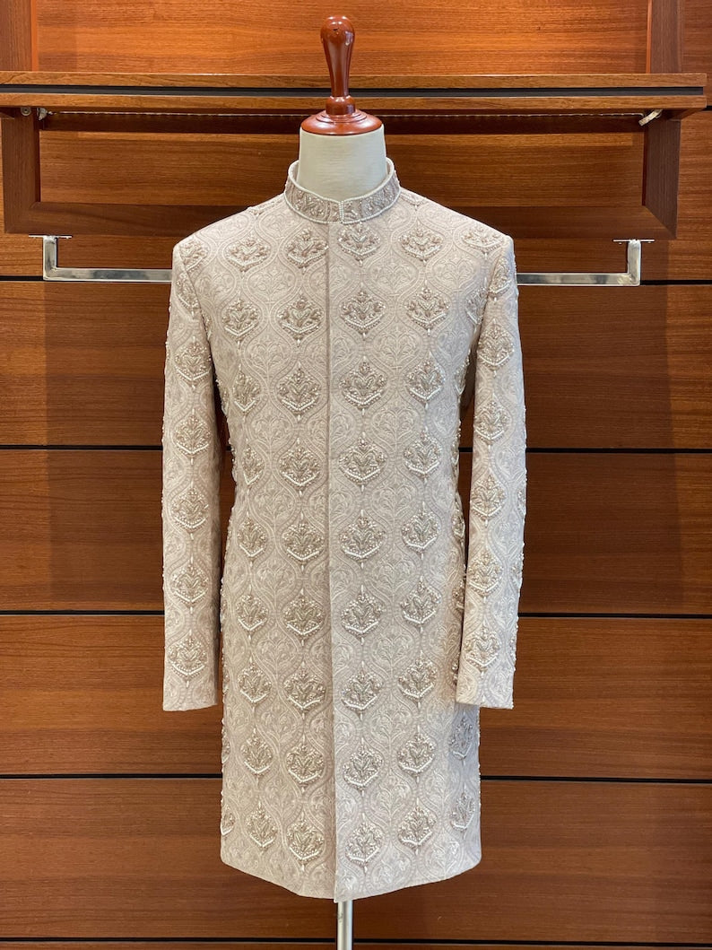Beige Designer Sherwani for Men