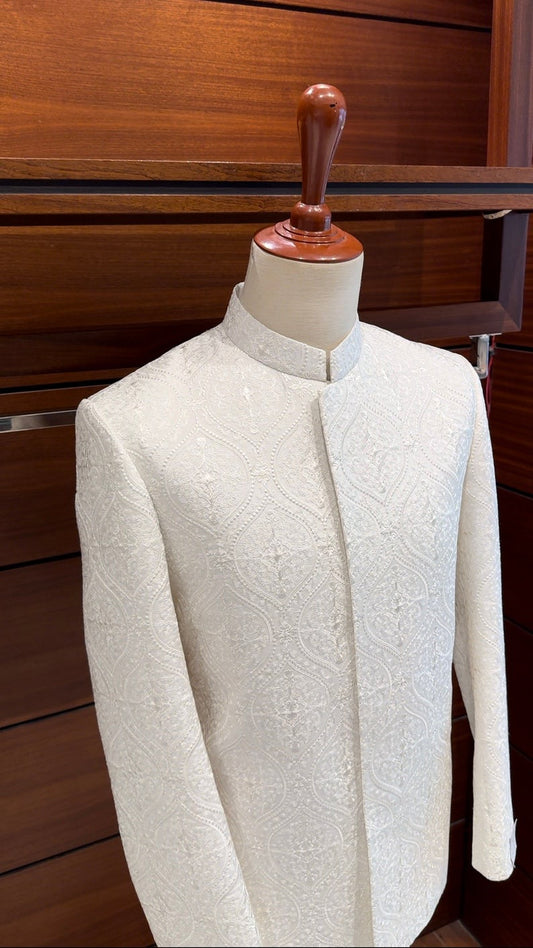 Exclusive White Indo Western Prince Coat for Men