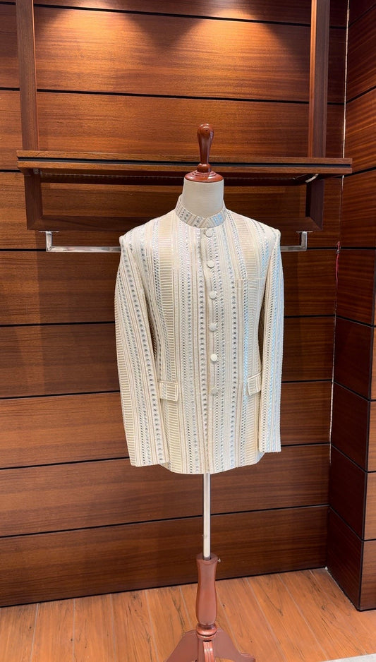 Cream White Prince Coat for Men