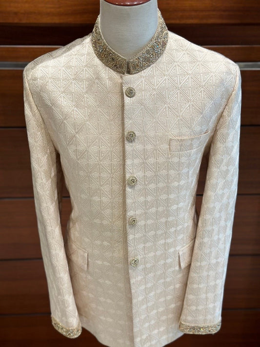 Regal Cream White Prince Coat for Men