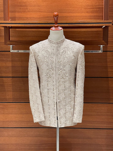 Beige Designer Jacket for Men