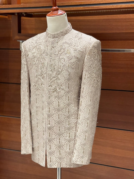 Beige Designer Jacket for Men