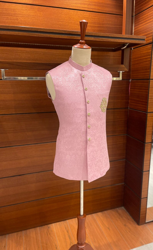 Exquisite Pink Waistcoat for Men