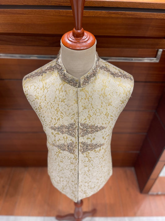 Golden Silk Waistcoat for Men