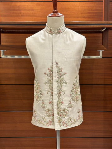 Rose White Waistcoat for Men