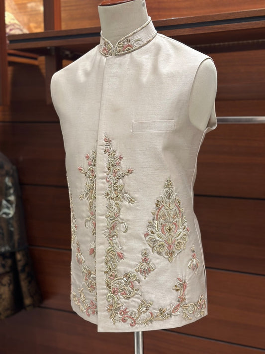 Rose White Waistcoat for Men