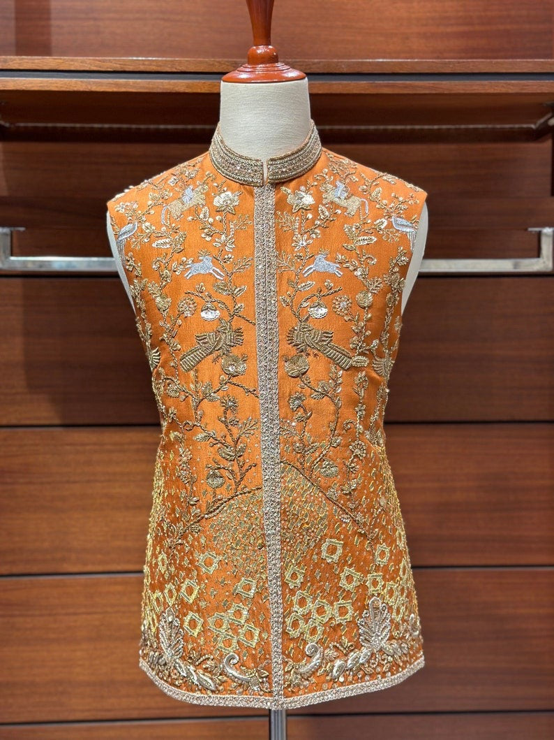 Orange Zinc Designer Jacket for Men