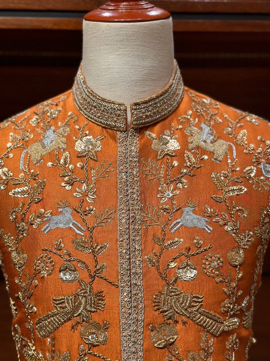 Orange Zinc Designer Jacket for Men