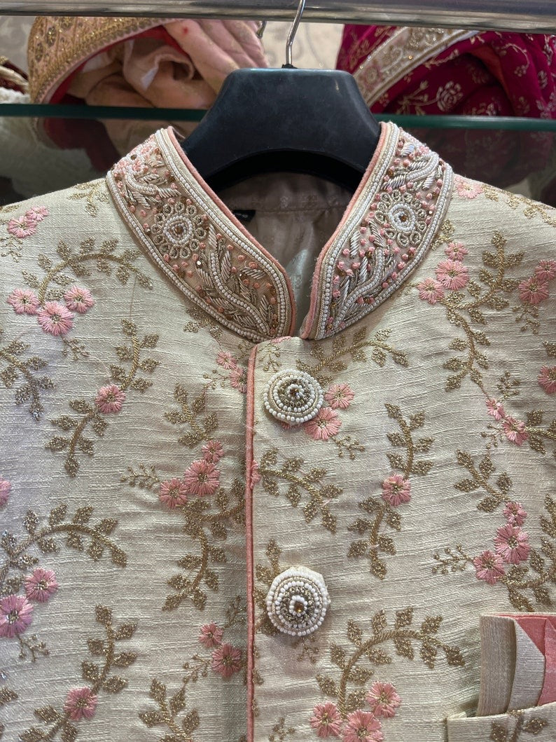 Men’s Elegant Luxury Traditional Multi-thread Indian Wedding Sherwani