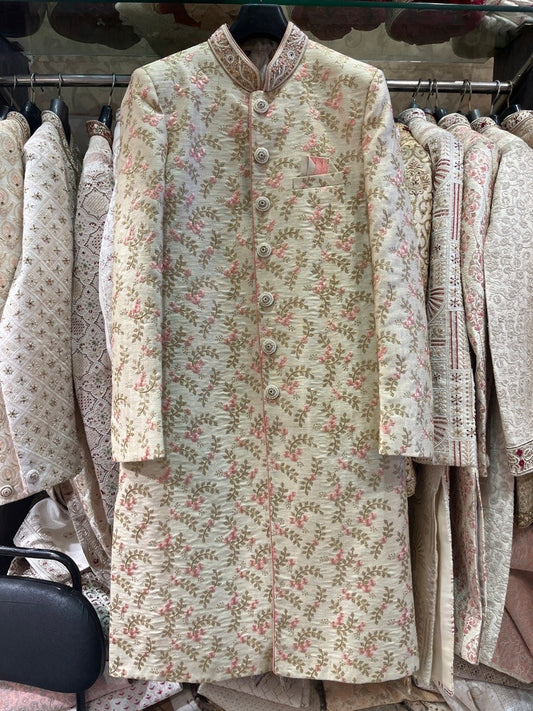 Men’s Elegant Luxury Traditional Multi-thread Indian Wedding Sherwani