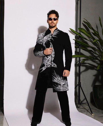 Men's Black Tiger Shroff Inspired Sherwani Set