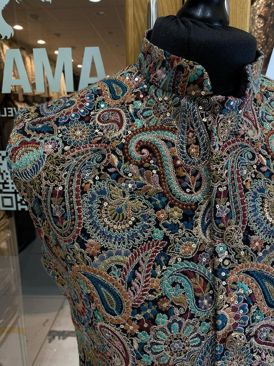 Men's Cream Waistcoat Nehru Jacket