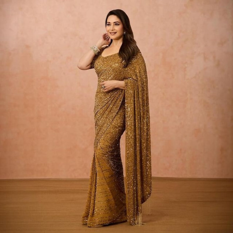 Madhuri Dixit Style Saree