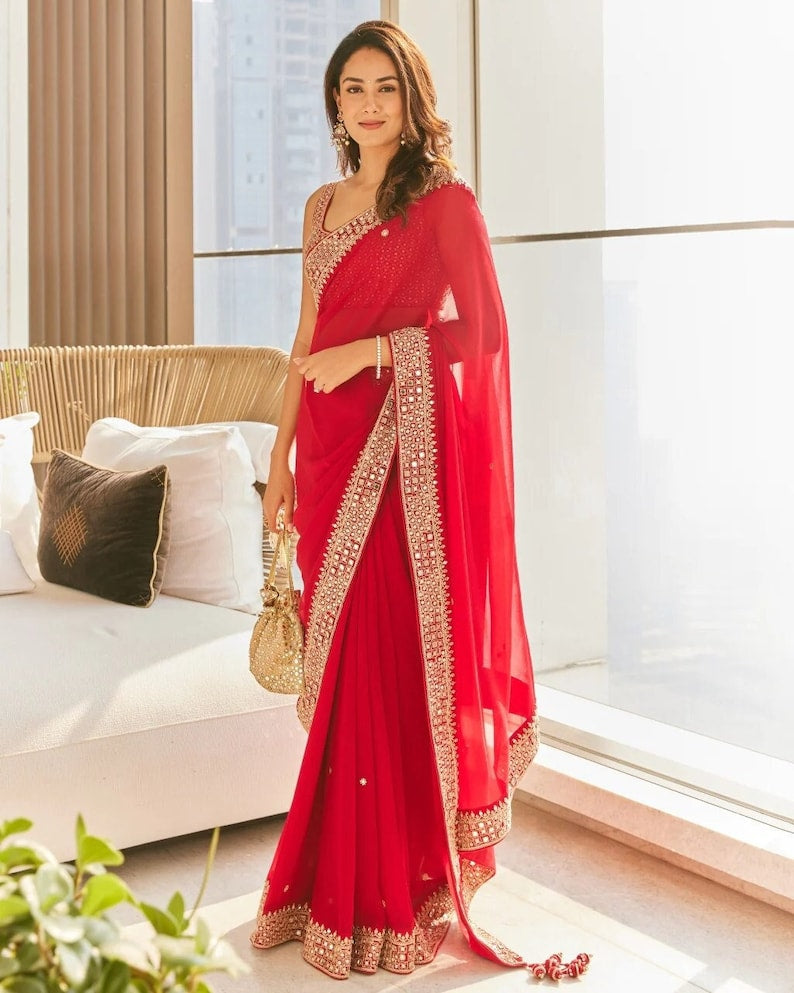 Faux Georgette Saree for Women