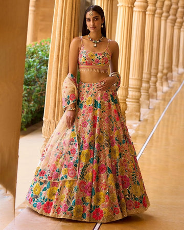 Ethnic Wardrobe With Our Stunning Printed Silk Lehenga Choli