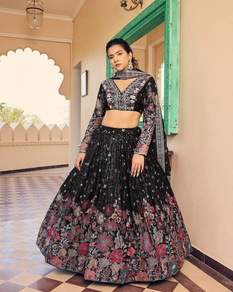 Ethnic Wardrobe With Our Stunning Printed Silk Lehenga Choli