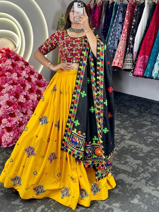 Ethnic Wardrobe With Our Stunning Printed Silk Lehenga Choli