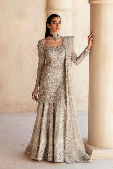 Embroidered with Handwork and Mirror Work on Fabric and Daman Embroidered