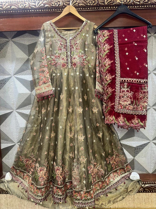 Embroidered with Handwork and Mirror Work