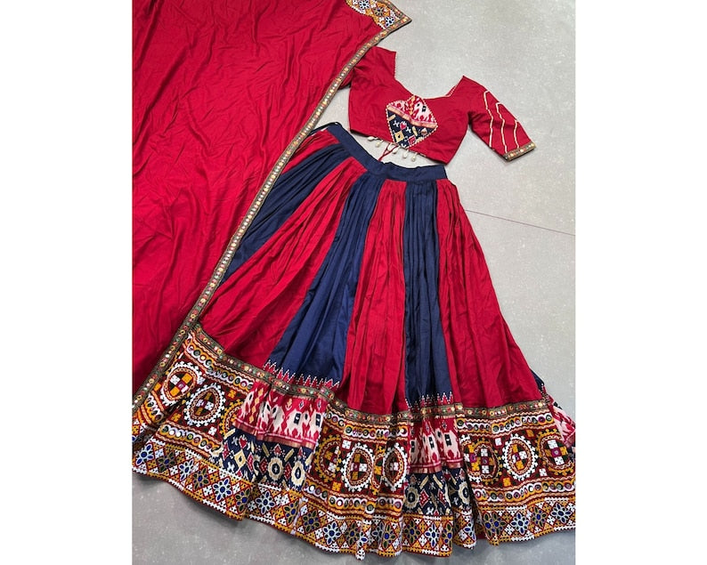 Charming Maroon & Red Bandhani Printed Silk Traditional Gown