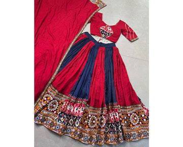 Charming Maroon & Red Bandhani Printed Silk Traditional Gown