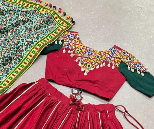 Charming Red Bandhani Printed Silk Traditional Gown