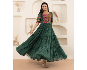 Heavy Pure Soft Fox Georgette Laheriya Print Gown